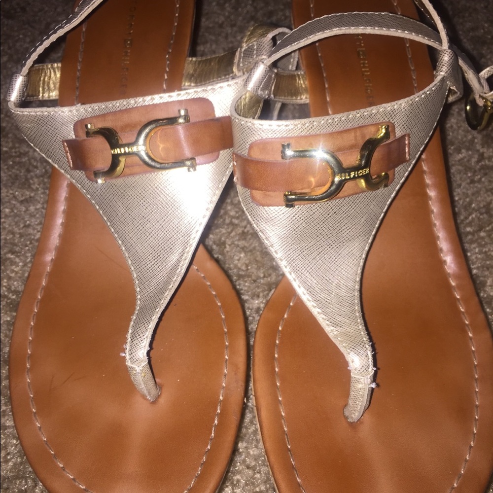 Tan/Gold Tommy Hilfiger Wedges